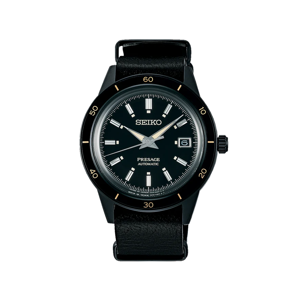 SEIKO: Presage Style 60s ‘Stealth’ Men's Automatic Watch Black Dial (SRPH95J1) Made in Japan