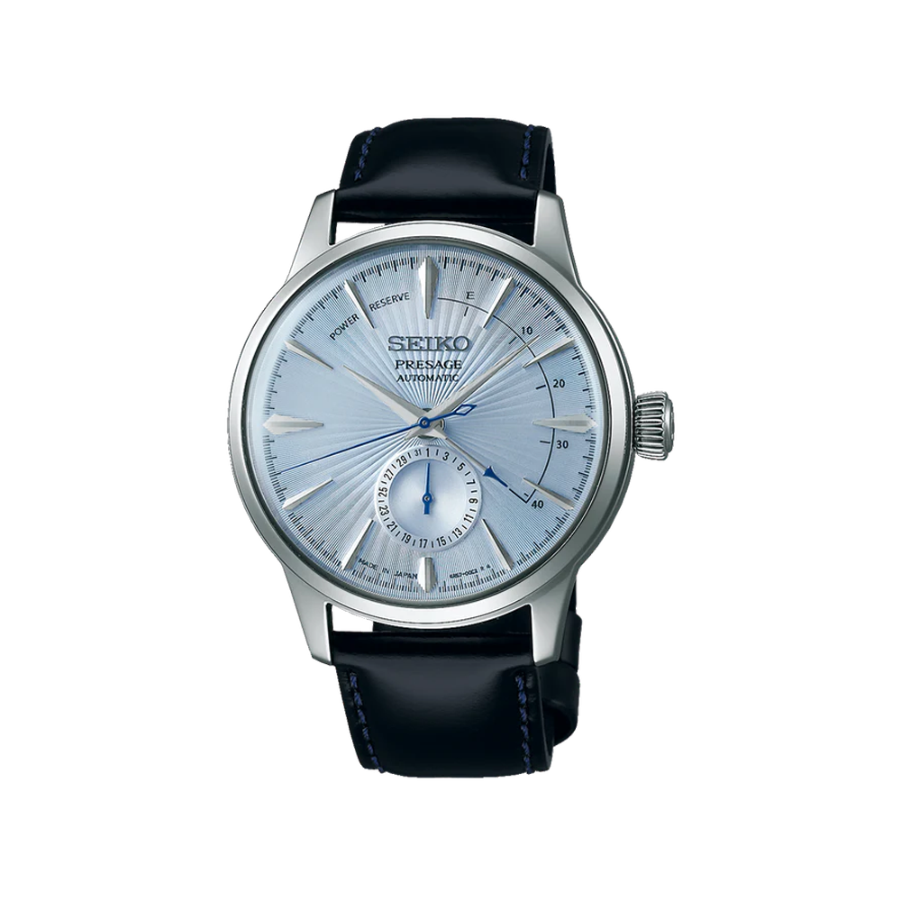 SEIKO: PRESAGE Men's Automatic Watch date Blue Dial Power Reserve Indicator (SSA343J1) Made in Japan