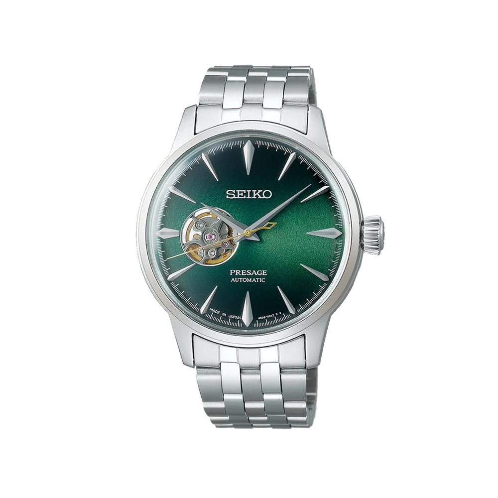 SEIKO: PRESAGE Men's Automatic Watch Open Heart Green Dial (SSA441J1) Made in Japan