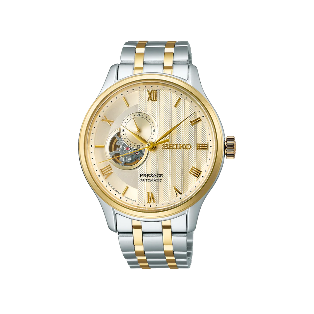SEIKO: PRESAGE Men's Automatic Watch 24 Houes Gold Dial (SSA464J1) Made in Japan