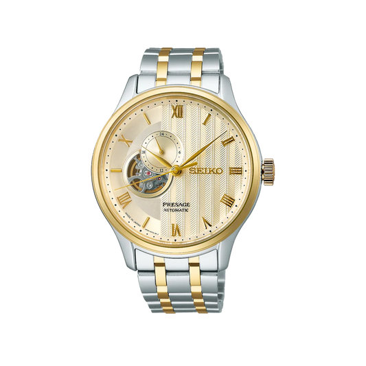 SEIKO: PRESAGE Men's Automatic Watch 24 Houes Gold Dial (SSA464J1) Made in Japan
