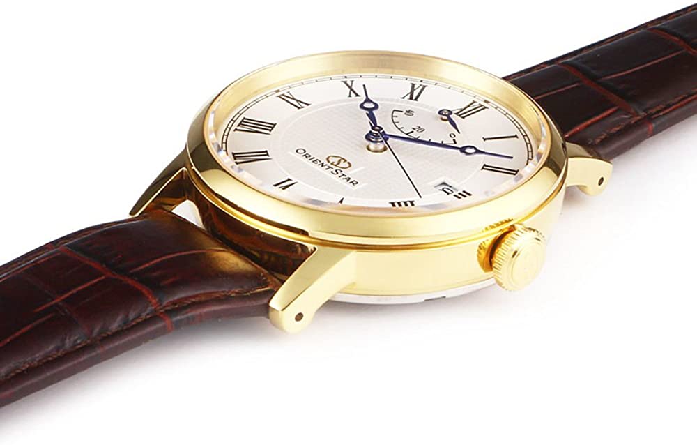 ORIENT STAR: Mechanical Classic Watch, Leather Strap - 38.7 mm (EL09002W)