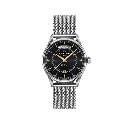 Certina DS 1 Automatic Watch Black Dial Day Date C029.430.11.051.00 Swiss Made