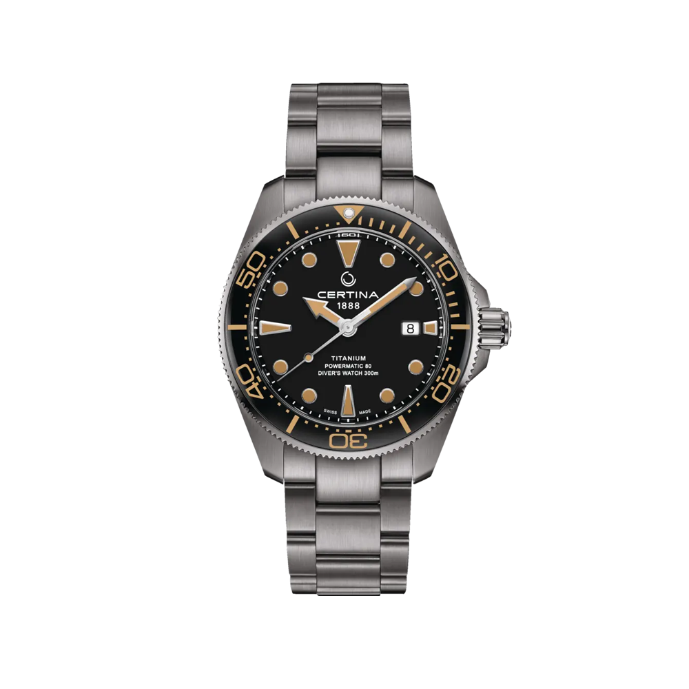 Certina DS Action Titanium Diver Powermatic 80 Black Dial C032.607.44.051.00 Swiss Made