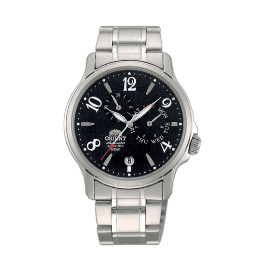ORIENT: Automatic Watch Multi Eyes Day Date CET05002B Black Dial Japan Made