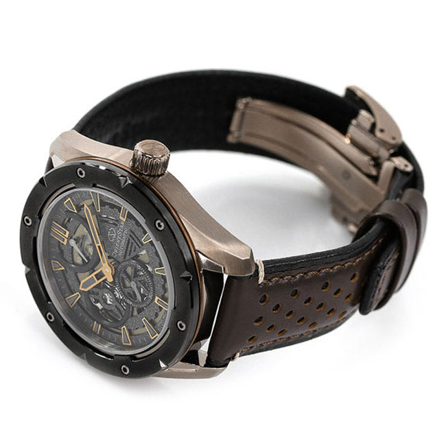 ORIENT STAR: Mechanical Sports Watch, Leather Strap - 42.6mm (RE-AV0A04B)