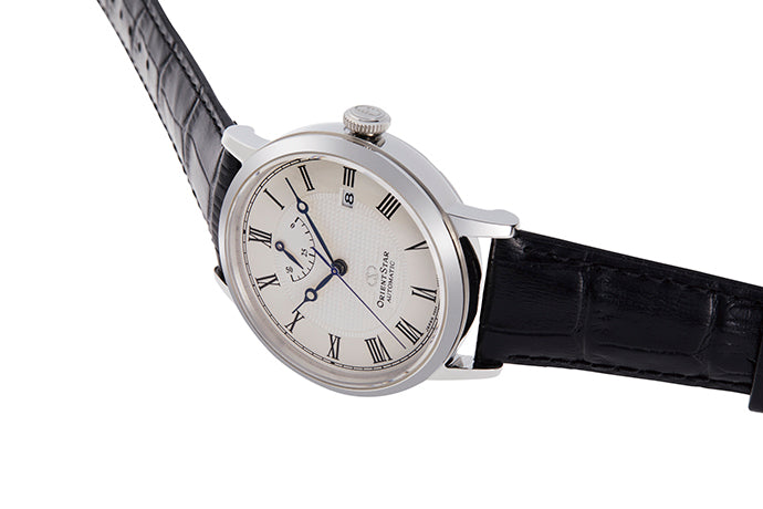 ORIENT STAR: Mechanical Classic Watch, Leather Strap - 38.7mm (RE-AU0002S)