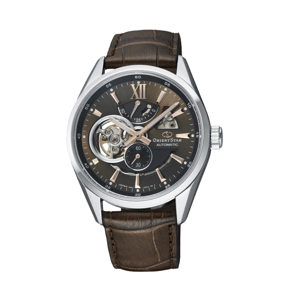 ORIENT STAR: Mechanical Contemporary Watch, Leather Strap - 41.0mm (RE-AV0006Y)