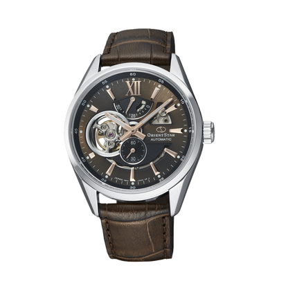 ORIENT STAR: Mechanical Contemporary Watch, Leather Strap - 41.0mm (RE-AV0006Y)