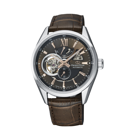 ORIENT STAR: Mechanical Contemporary Watch, Leather Strap - 41.0mm (RE-AV0006Y)