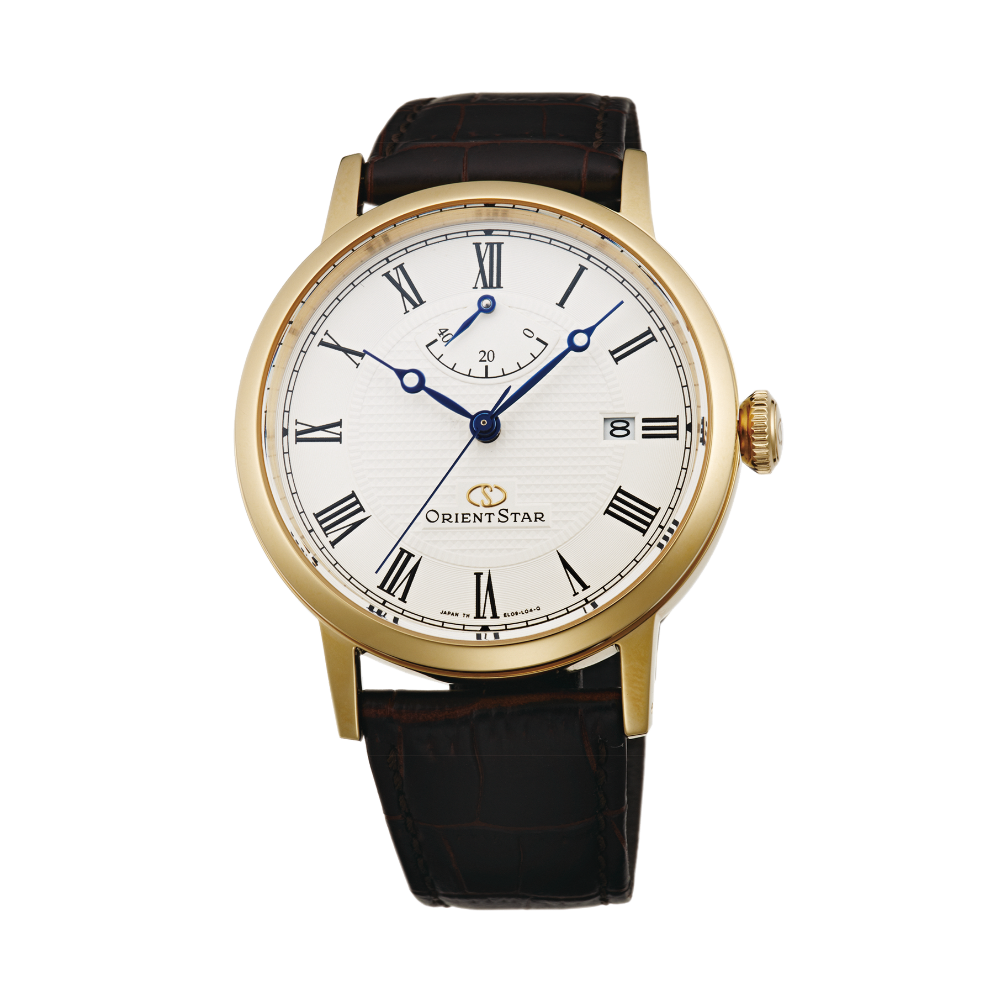 ORIENT STAR: Mechanical Classic Watch, Leather Strap - 38.7 mm (EL09002W)