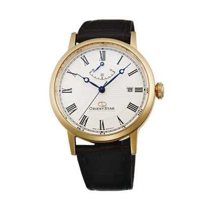 ORIENT STAR: Mechanical Classic Watch, Leather Strap - 38.7 mm (EL09002W)