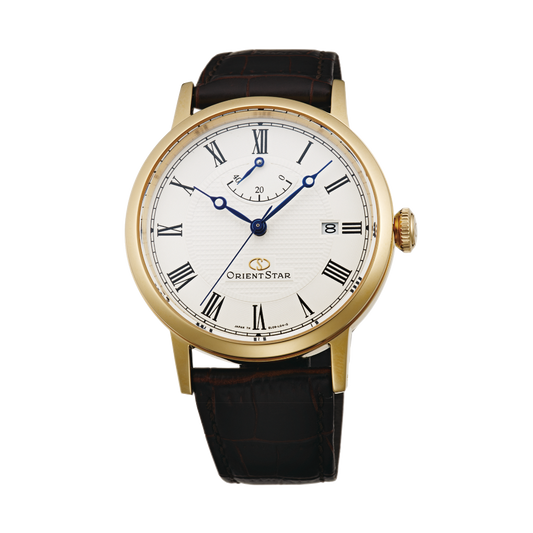 ORIENT STAR: Mechanical Classic Watch, Leather Strap - 38.7 mm (EL09002W)