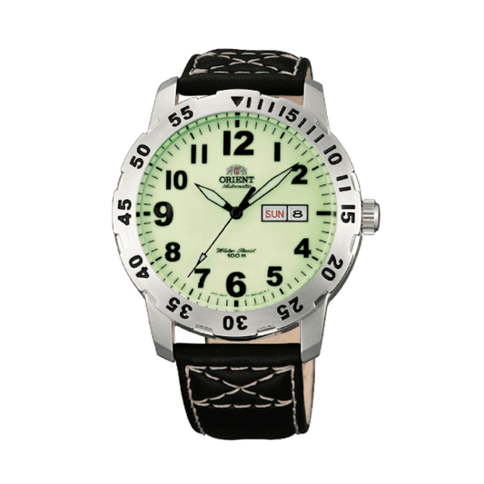 ORIENT: Aviator Mechanical Sports Watch, Leather Strap - 43.0mm (EM7A008R)