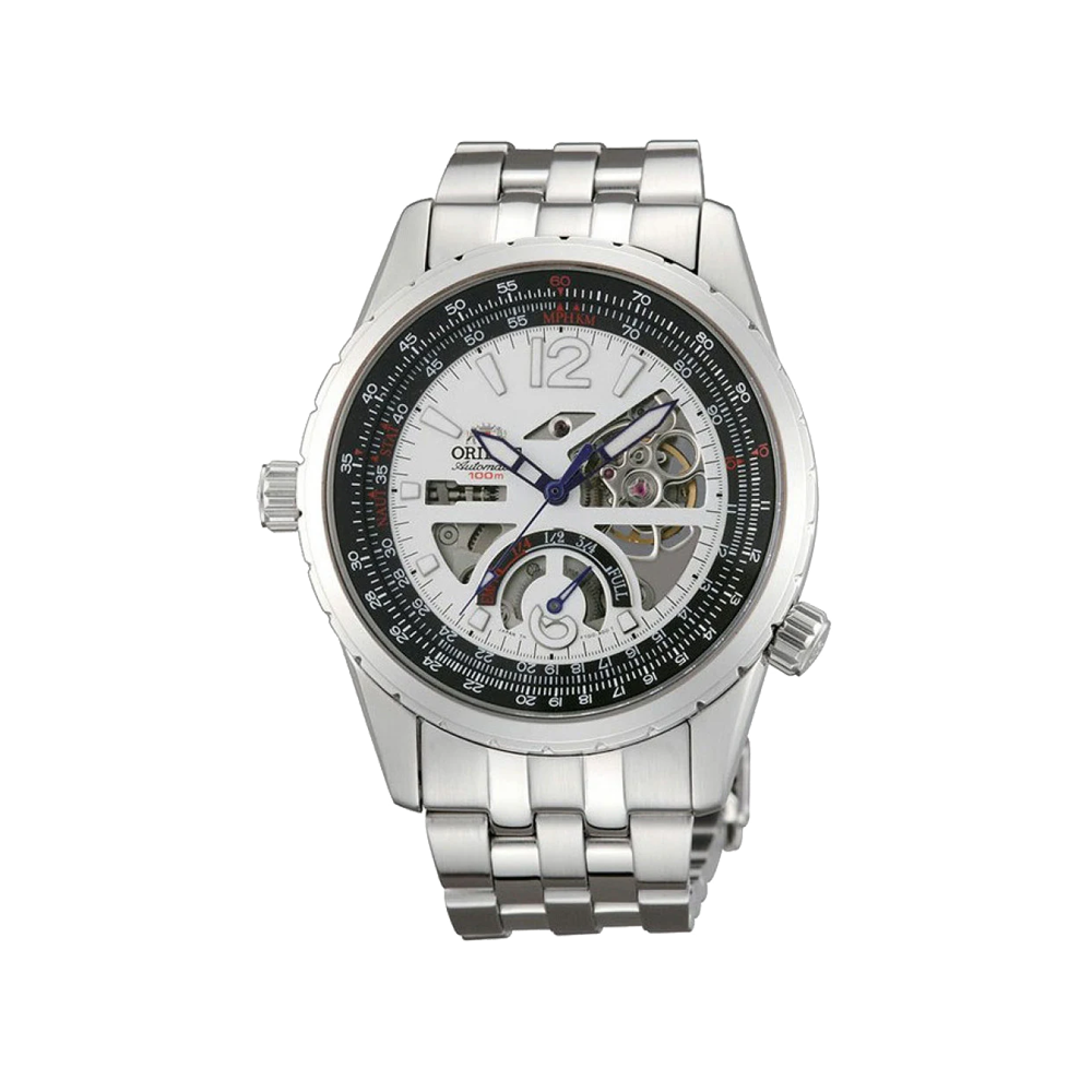 ORIENT: Rally Automatic Watch Power Reserve Semi-Skeleton White Dial CFT00006W