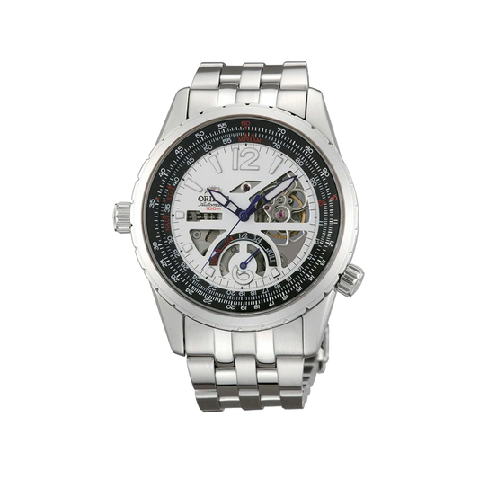 ORIENT: Rally Automatic Watch Power Reserve Semi-Skeleton White Dial CFT00006W