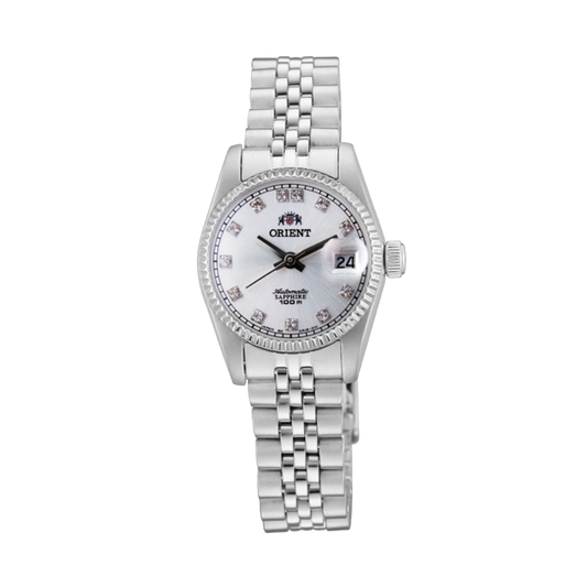 ORIENT: Ladies Oyster President Diamond Accent White Dial Made in Japan (NR16003W)