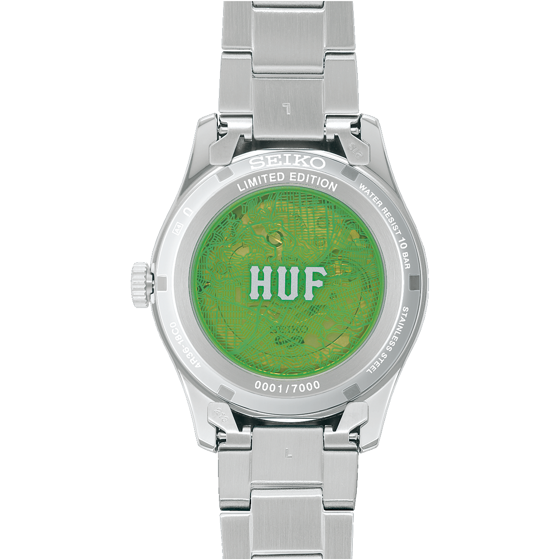Seiko 5 Sports (SRPM09K1) HUF Limited Edition Automatic Watch Green Dial