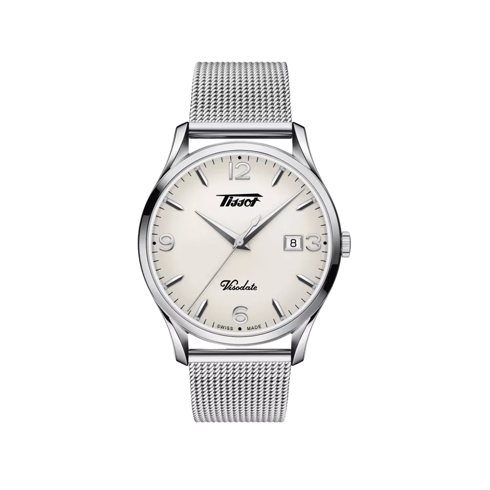 TISSOT HERITAGE VISODATE Quartz Silver opalin Dial Swiss Made T118.410.11.277.00